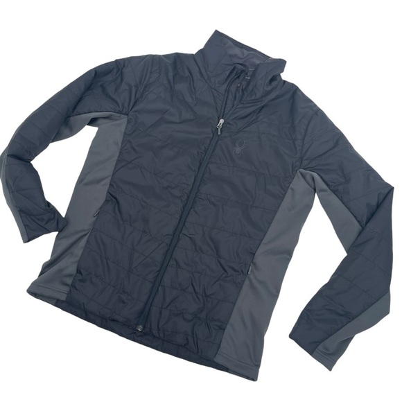 Spyder Men’s Size Large Peak Insulator puffer black jacket coat lightweight New - Picture 4 of 14